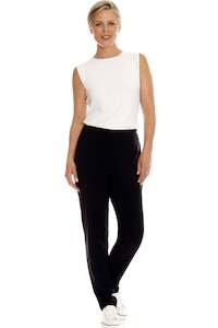 Clothing manufacturing - womens and girls: PAULA RYAN Panel Front Pant Microjersey - Black