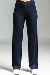 Clothing manufacturing - womens and girls: PAULA RYAN ESSENTIALS Slim Leg Lounge Pant - Merino Navy