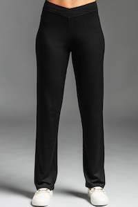 Clothing manufacturing - womens and girls: PAULA RYAN ESSENTIALS Narrow Leg Waistband Pant - Merino