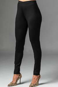 PAULA RYAN ESSENTIALS Crossover Waist Legging - Black Roma