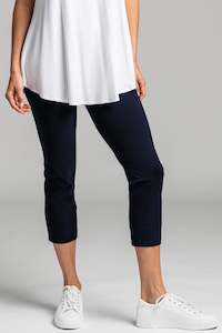 PAULA RYAN ESSENTIALS Waisted Capri Pant - Classic Microjersey Navy