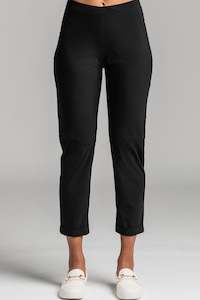 Clothing manufacturing - womens and girls: PAULA RYAN ESSENTIALS Narrow Cuff Pant - Microjersey Black