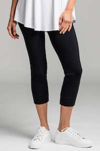 PAULA RYAN ESSENTIALS Waisted Capri Pant - Classic Microjersey