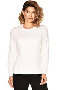 PAULA RYAN ESSENTIALS Easy Fit Long Sleeve Crew Neck Top - MicroModal