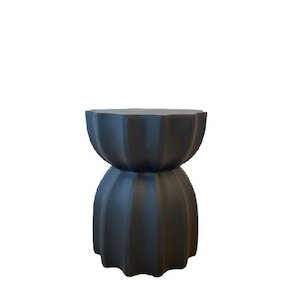 Fluted Side Table - Black fibre-cement