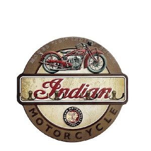 Indian Motorcycle sign with Coat Hooks