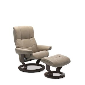 Stressless® Mayfair Medium Leather Recliner - Classic Base (Cori Fog)