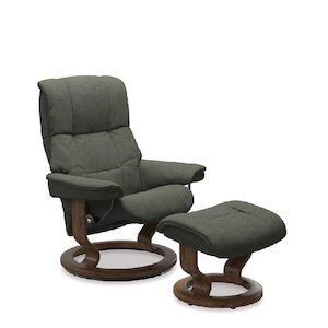 Investment - commercial property: Stressless® Mayfair Medium Fabric Recliner - Classic Base (Daisy Green)