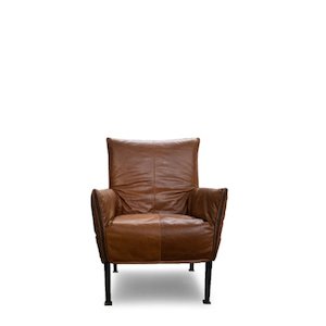 Hugo Steel Armchair - Leather