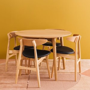 Nordik & Kaiwaka Dining Suite Dropleaf 1000dia (5 Pce)