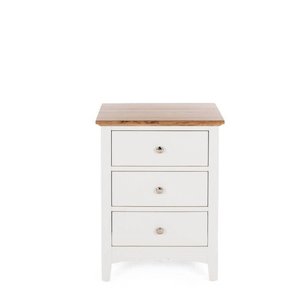 Jessica Bedside 3 Drawer - Oak Top