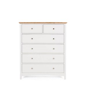 Jessica Chest 6 Drawer - Oak Top