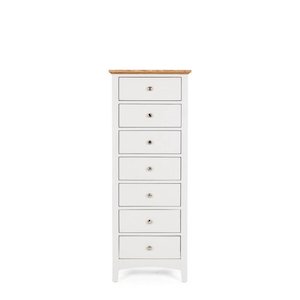 Jessica Tallboy 7 Drawer - Oak Top