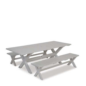 Bali Outdoor Dining Suite 2200w + x2 Benches (3 Pce)