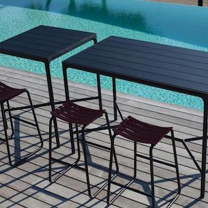 Four Outdoor Bar Leaner 1600w - Black Aluminium Top - Black Frame