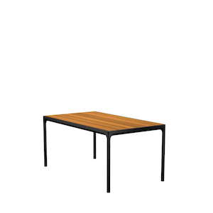 Four Outdoor Dining Table 1600x900 - Bamboo Top / Black Frame