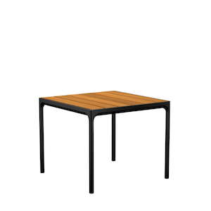 Investment - commercial property: Four Outdoor Dining Table 900x900 - Bamboo Top / Black Frame