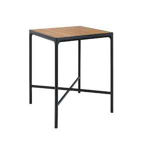 Four Outdoor Bar Leaner 900sq - Bamboo Top - Black Frame