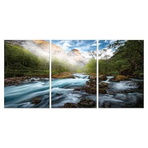 Fast Flowing River 3pc 1800x900 Perspex Wall Art