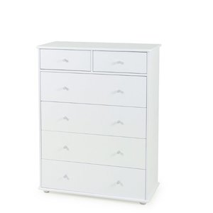 Bianca 5 Drawer Split Tallboy White