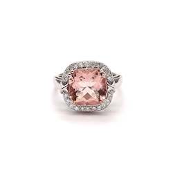 White Gold Morganite Ring