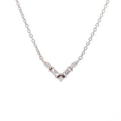 White Gold V Diamond Pendant