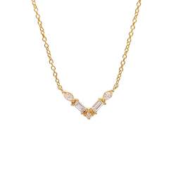 Yellow Gold V Diamond Pendant