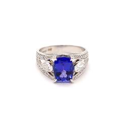 Tanzanite and Diamond Pear Dress Ring