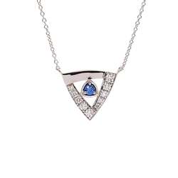 Triangle Tanzanite and Diamond White Gold Pendant