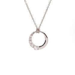 White Gold Round Diamond Pendant