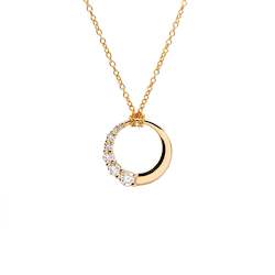 Yellow Gold Round Diamond Pendant