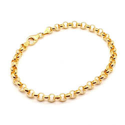 Medium Round 9ct Yellow Gold Belcher Bracelet