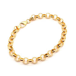 Large Round Belcher Yellow Gold Bracelet