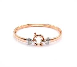 Rose Gold Bangle with Diamond Bead Set