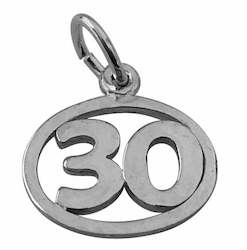 Jewellery: Gold Number 30 Charm