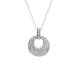 White Gold Pave Diamond Pendant