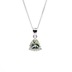 Green Amethyst Pendant with Diamond Cut Curb