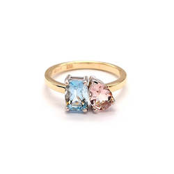 Toi et Moi - Aquamarine and Morganite Ring