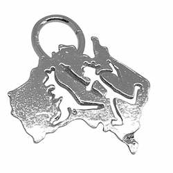 Silver Map of Australia Charm