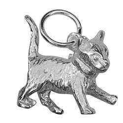 Silver Kitten Charm