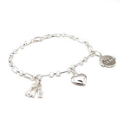 Sterling Silver Love Charm Bracelet