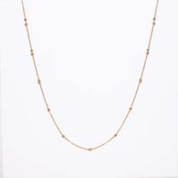 Yellow Gold Chain & Ball Necklace