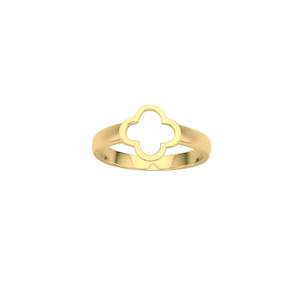 Jewellery: Yellow Gold Clover Ring