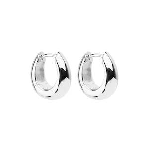 Arco Silver Huggie Earrings