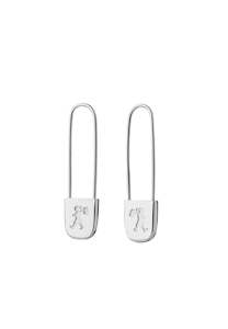 Runaway Safety Pin Earrings Silver