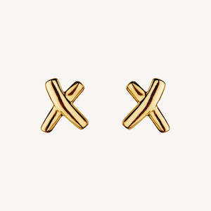 Kiss Stud Earring Yellow Gold