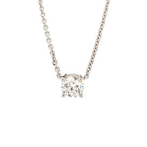 Platinum and Diamond Solitaire Pendant