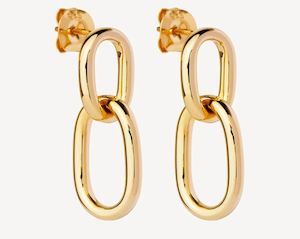 Jewellery: Mermaid Double Link Gold Earrings