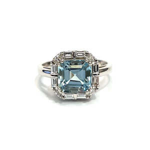 Aquamarine & Lab Grown Diamond Dress Ring