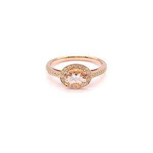 Oval Morganite and Diamond Ring